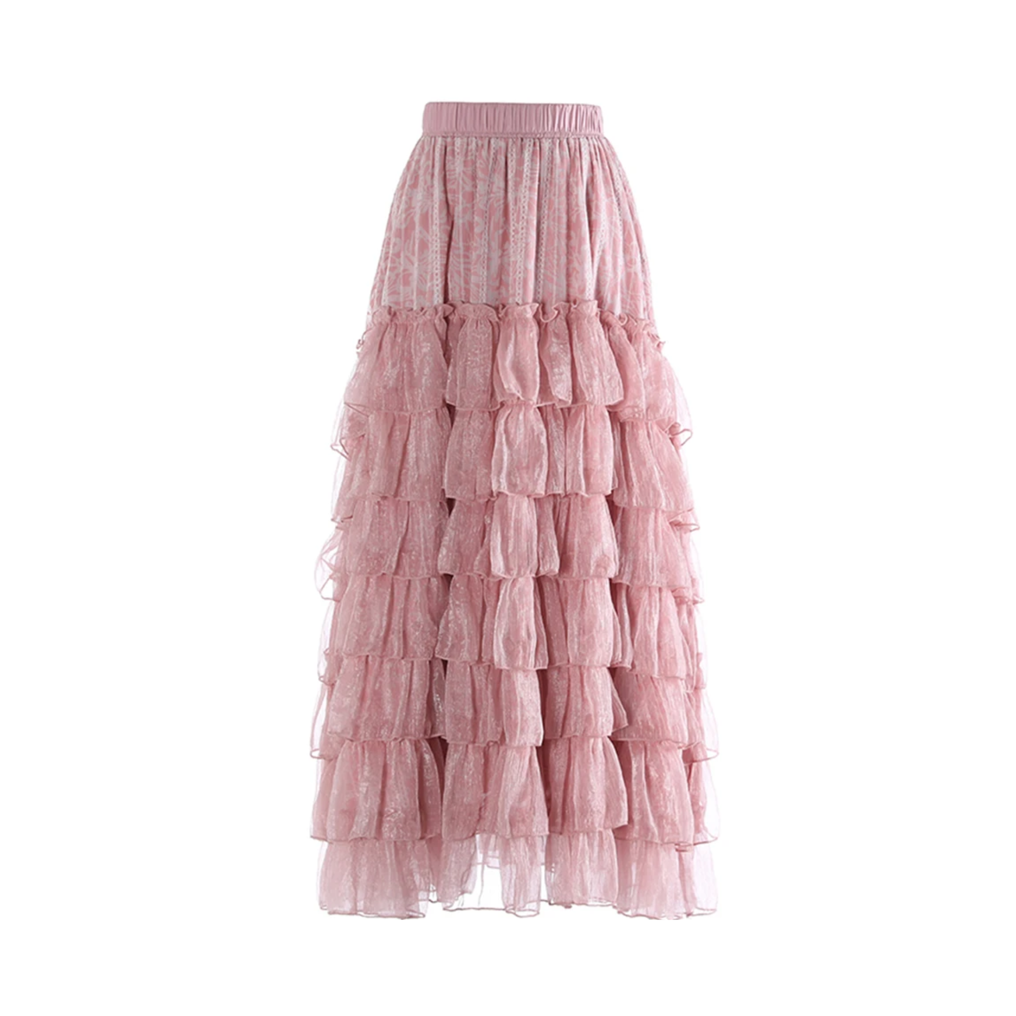 Tiered Ruffles Midi Skirt