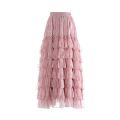 Tiered Ruffles Midi Skirt