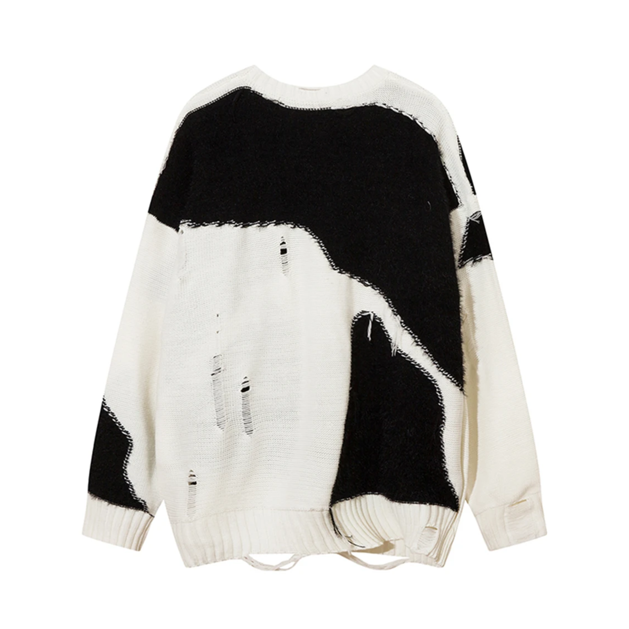 Red Heart Distressed Knit Sweater