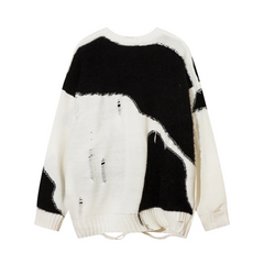 Red Heart Distressed Knit Sweater