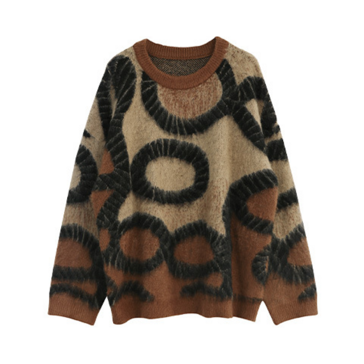 Jacquard Mohair Knit Sweater