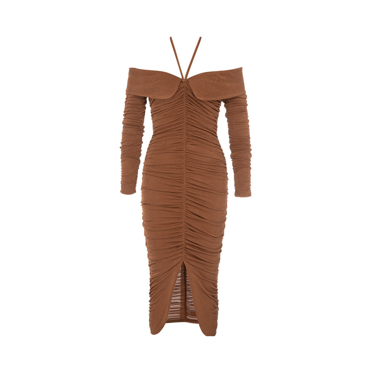 Ruched Bodycon Halter Dress