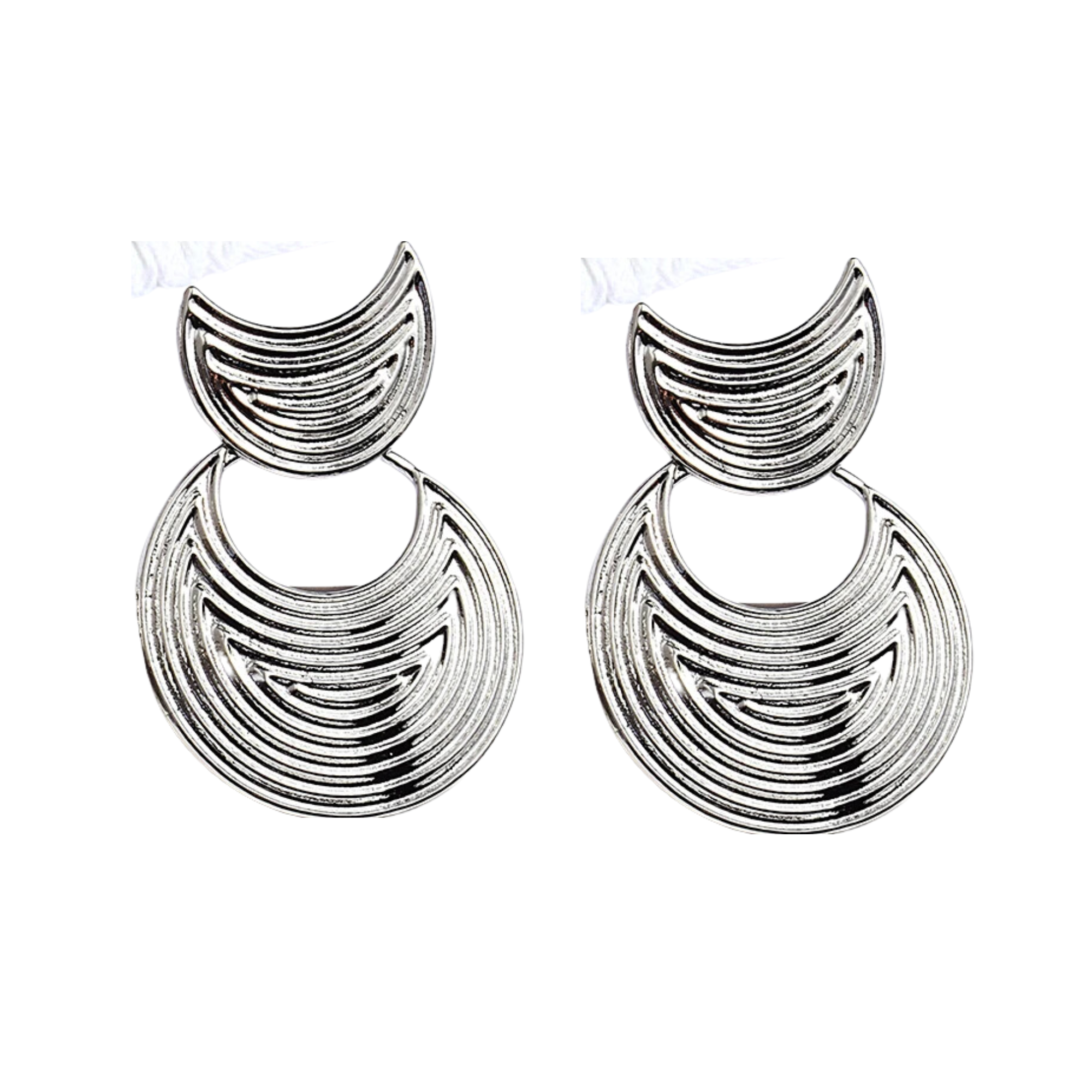 Double Crescent Drop Earrings