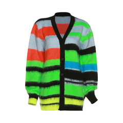 Colorful Stripes Button Down Cardigan