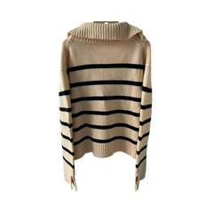 Stripes Cuff Slit Sweater
