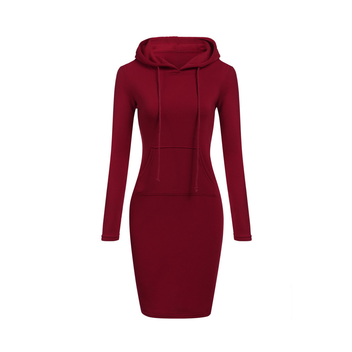 Kangaroo Pocket Hooded Midi Dress