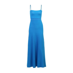 Pre Order:  Blue Knitted Sleeveless Midi Dress