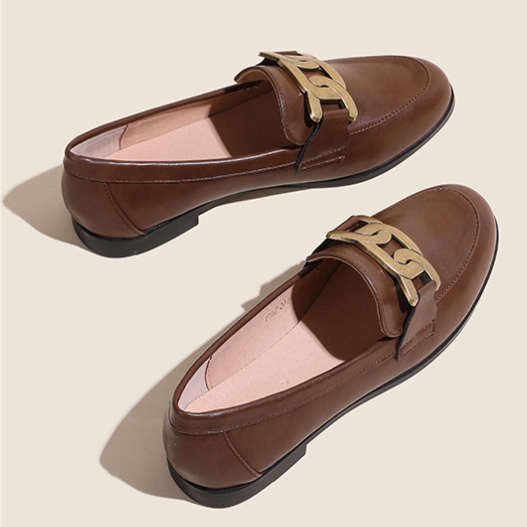 Horseshoe Buckles Loafers Flat Shoes