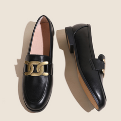 Horseshoe Buckles Loafers Flat Shoes