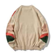 Heart Knitted Patchwork Tassel Sweater