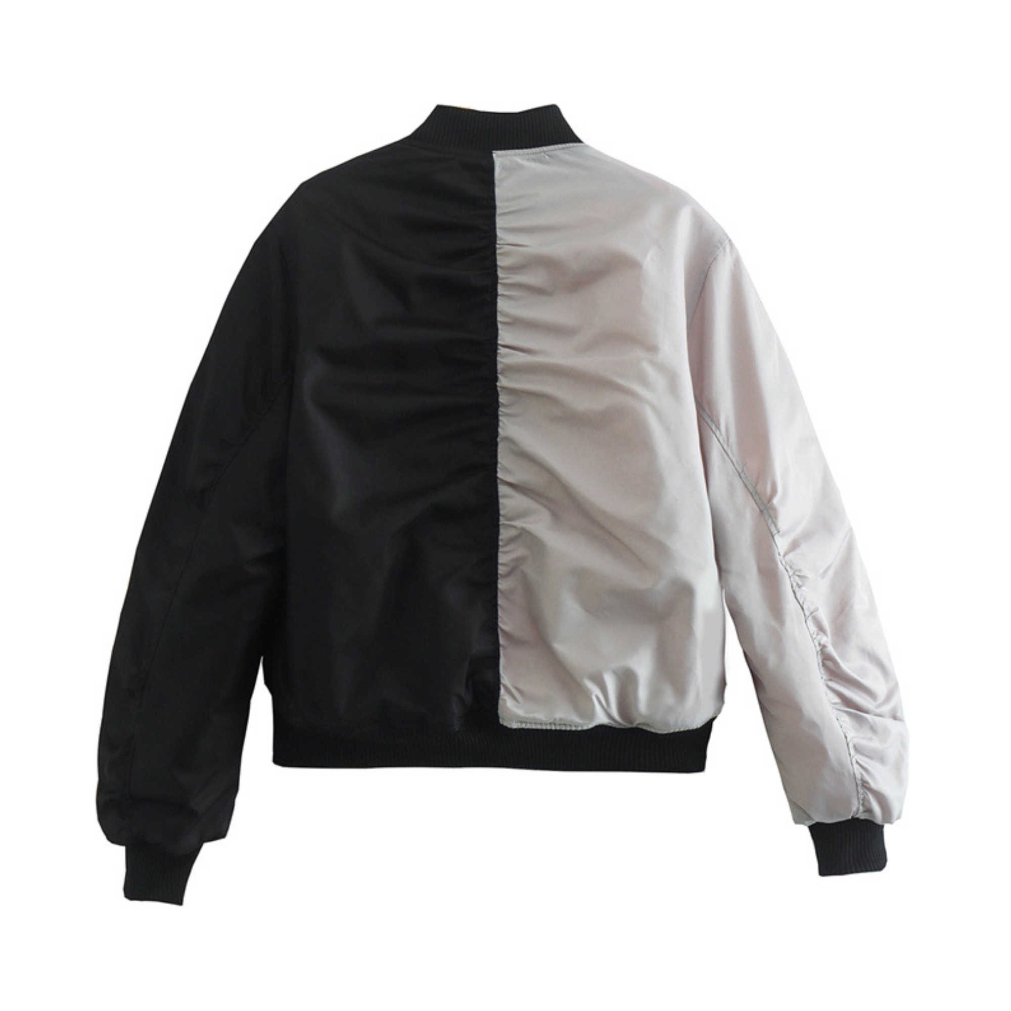 Colorblock Pocket Zipper Bomber Jacket