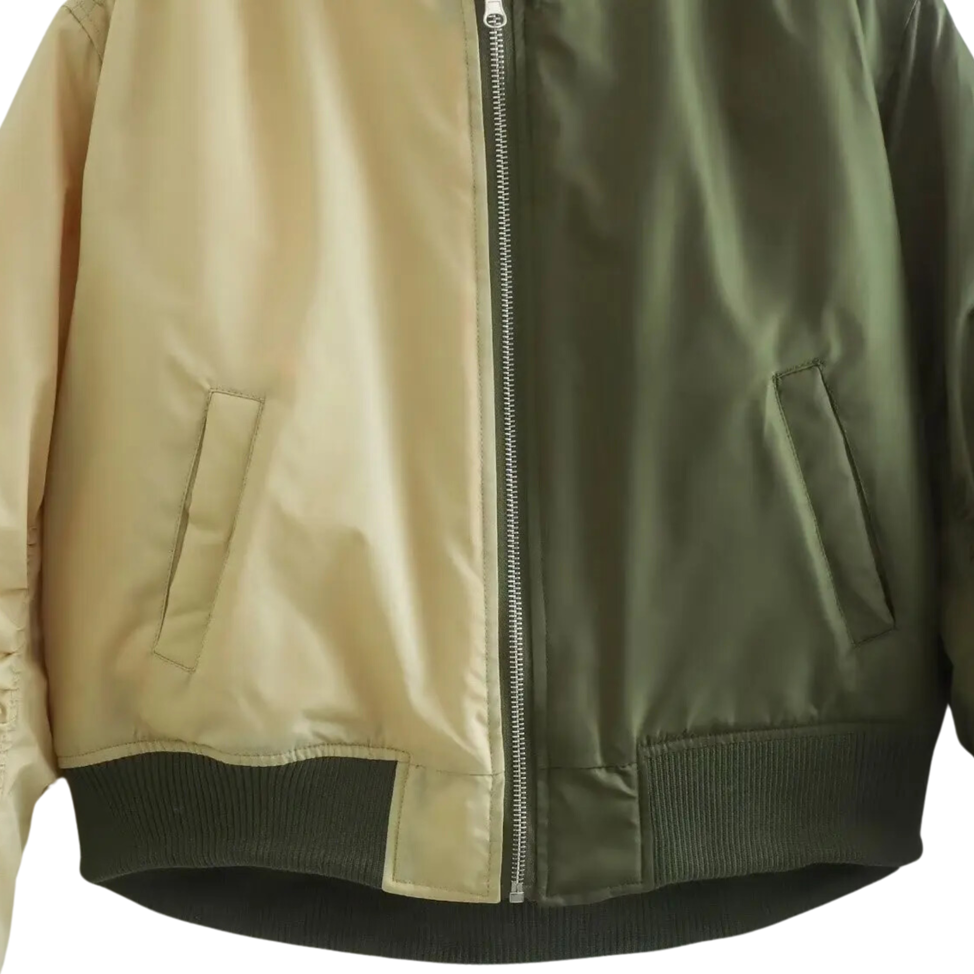 Colorblock Pocket Zipper Bomber Jacket