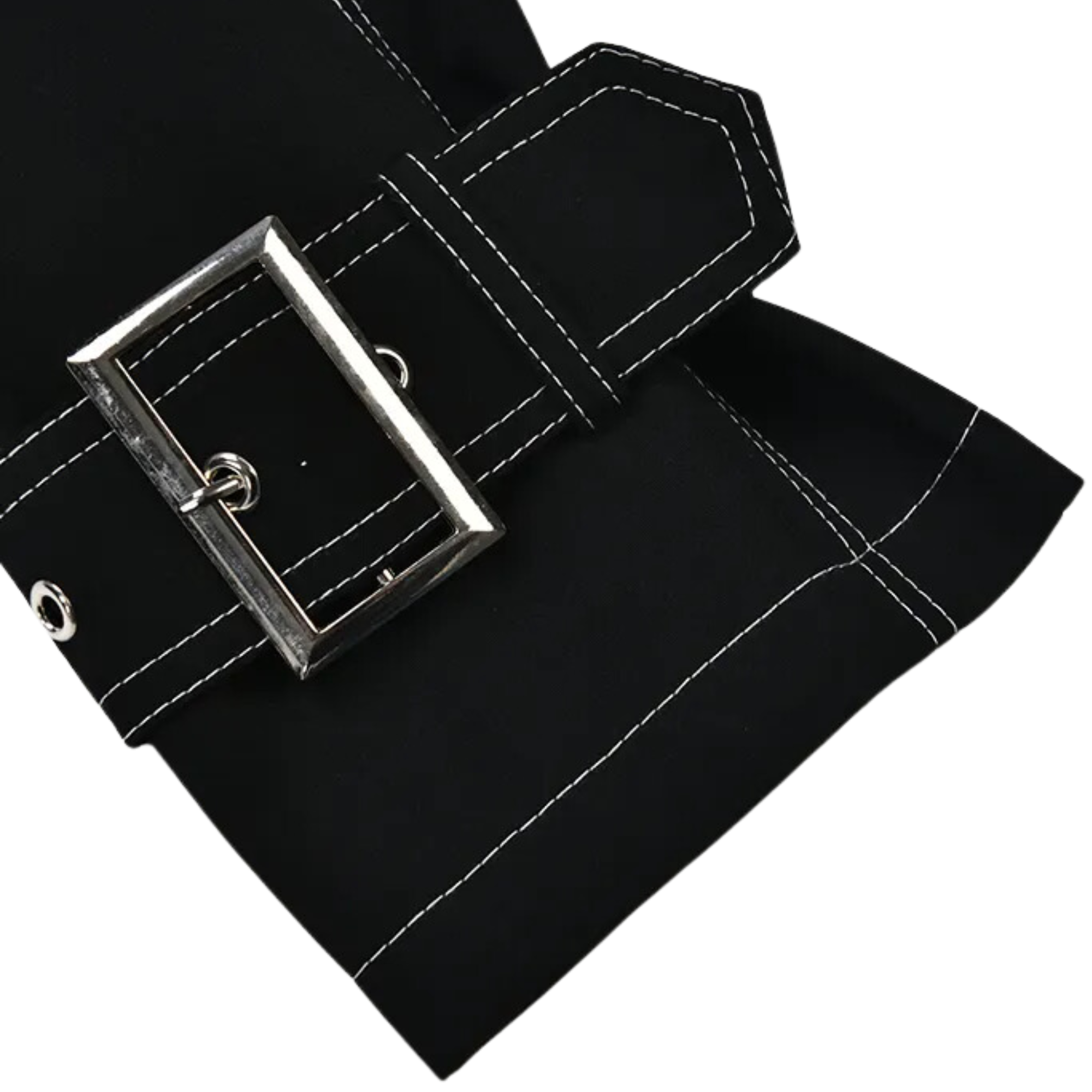 Geometric Metal Buckle Trench Coat