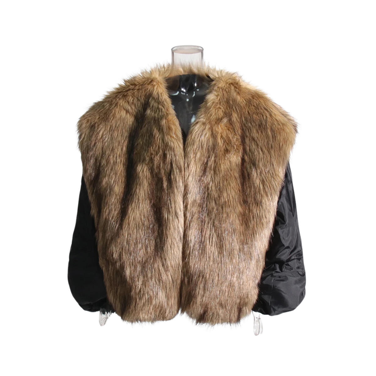 Colorblock Faux Fur Coat