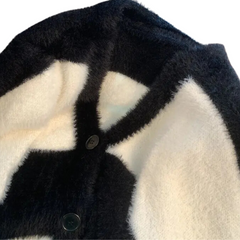 Oversized Knitted Striped Cardigan Sweater