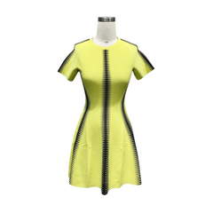 Short Sleeves Striped Cocktail Dress