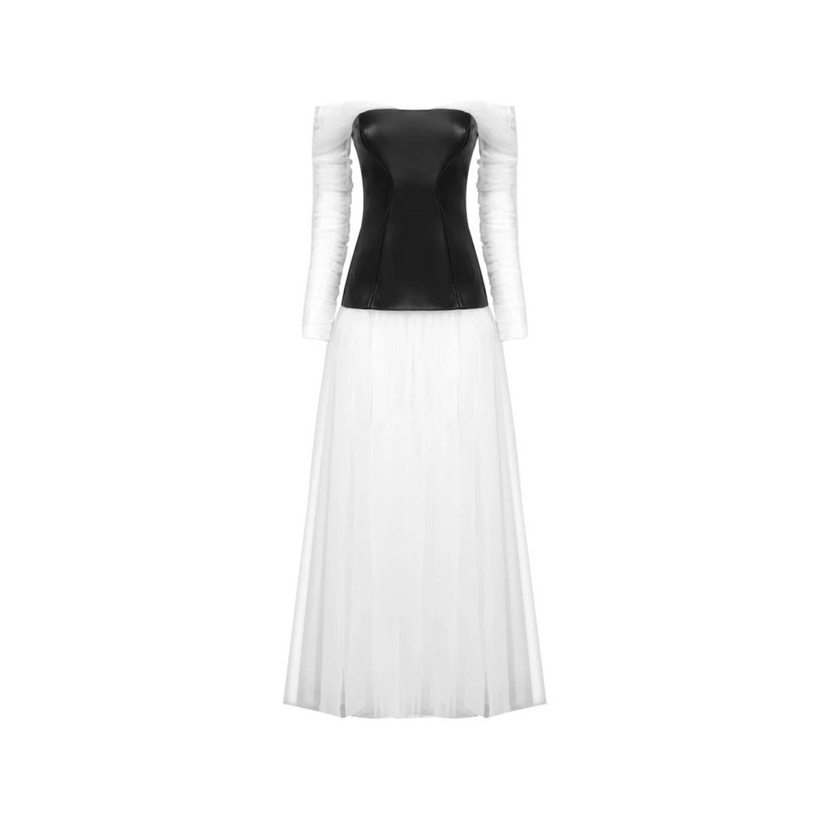Off Shoulder Faux Leather Dress