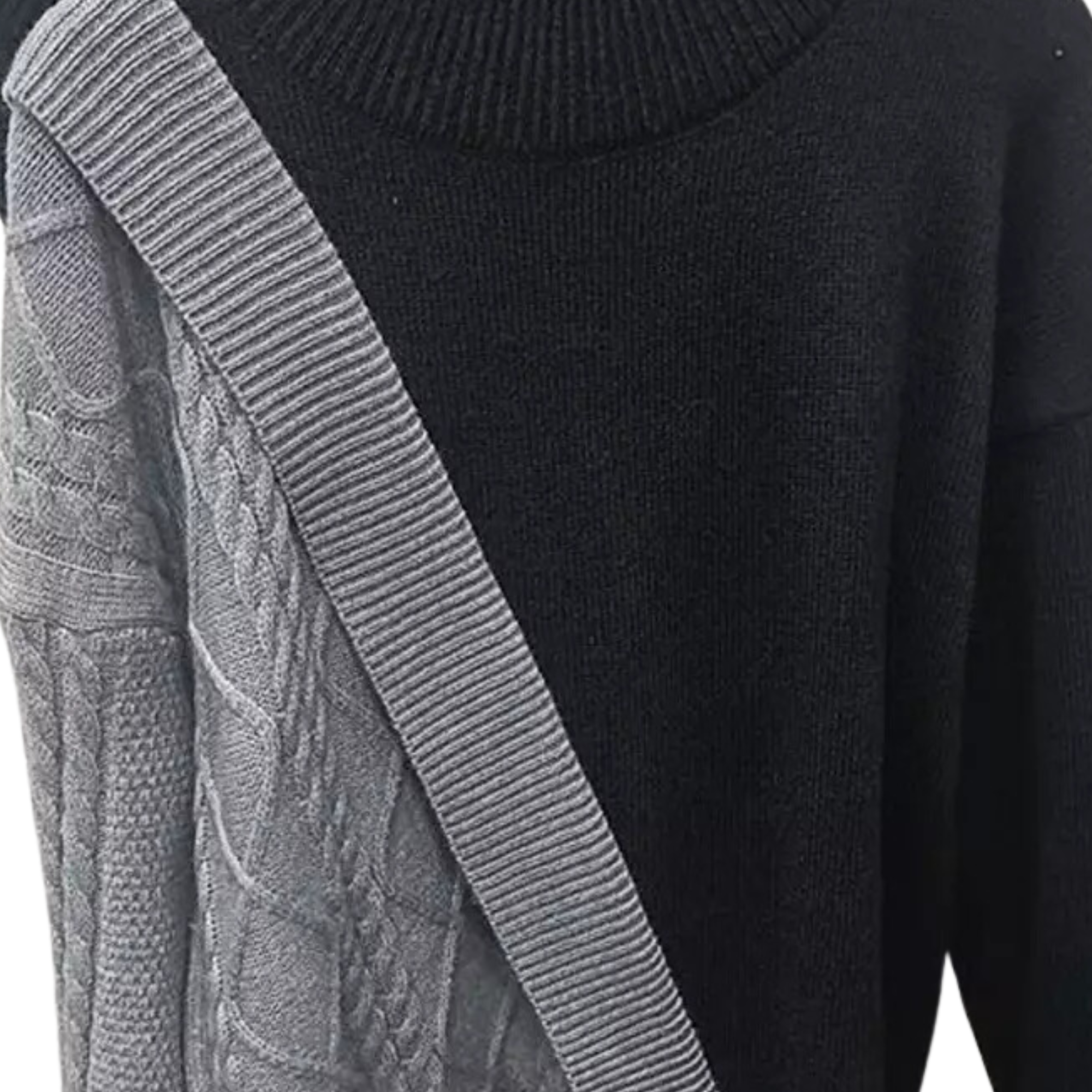 Turtleneck Contrast Color Knitted Sweater