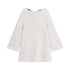 Sequined Back Lace Bow Mini Dress