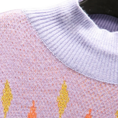 Diamond-Shaped Sequin Turtleneck Sweater