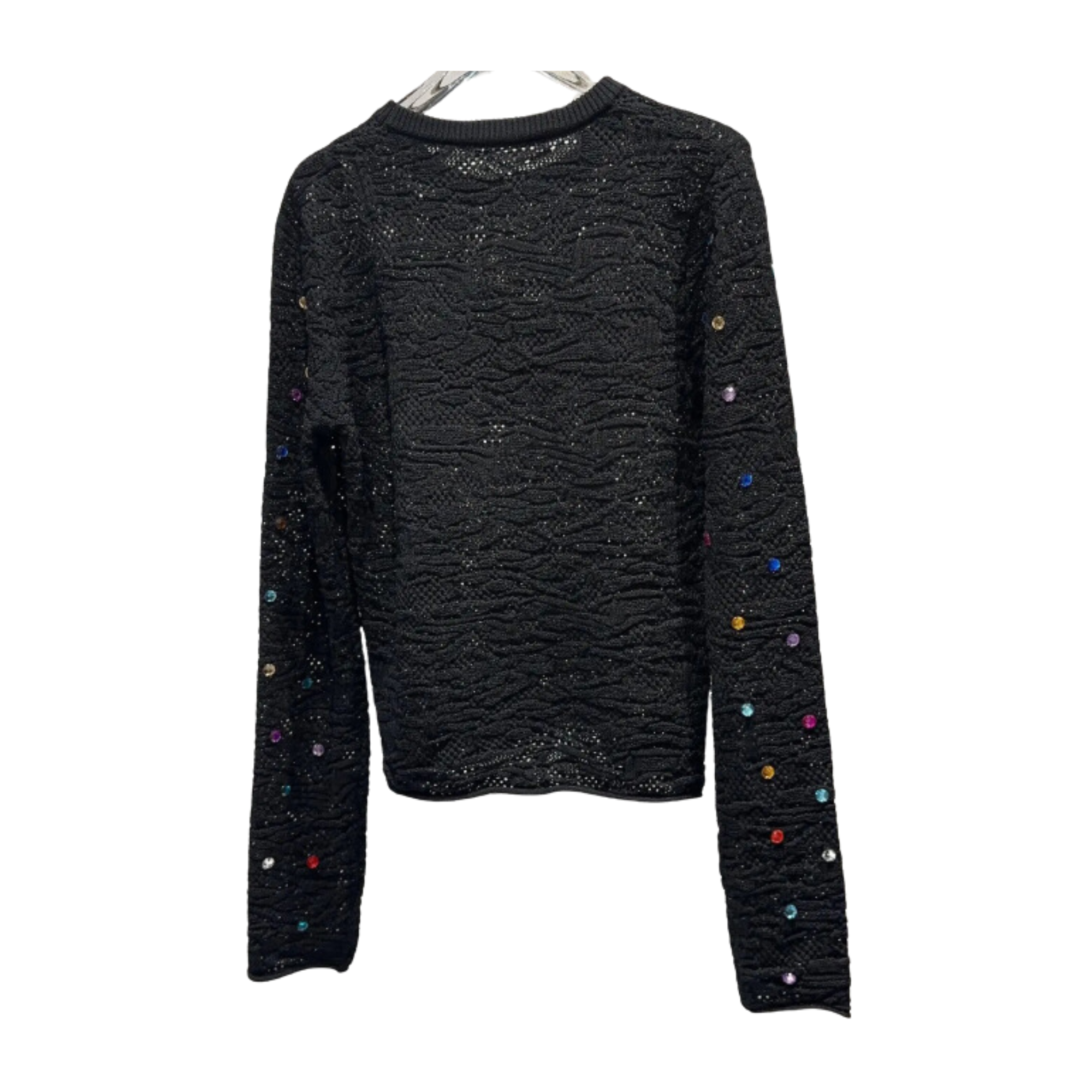 Colorful Crystal Beaded Knitted Sweater