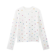 Colorful Crystal Beaded Knitted Sweater