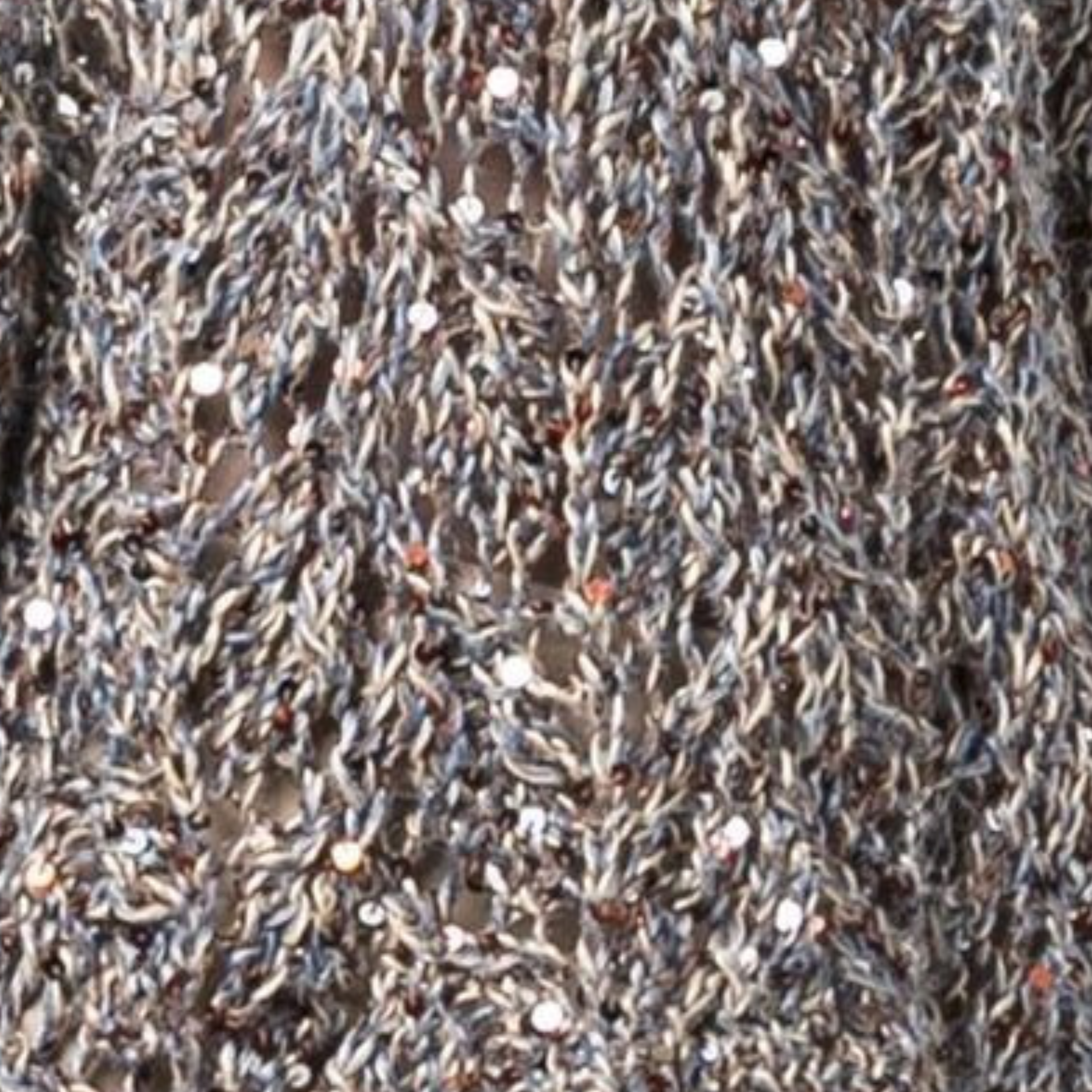 Sequined O-Neck Loose Knitted Top