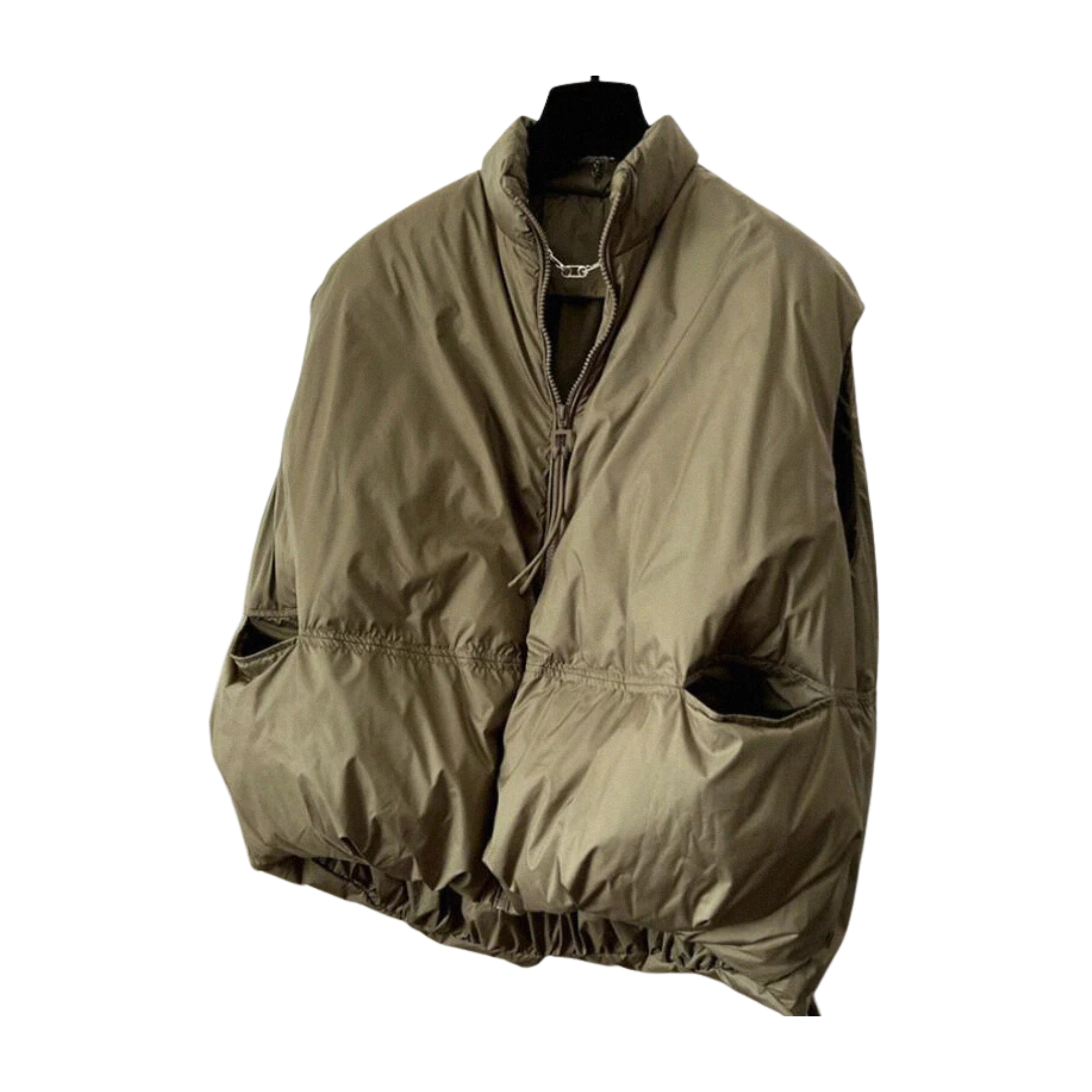 Quilted Cotton Padded Zip Vest Jacket