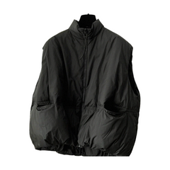 Quilted Cotton Padded Zip Vest Jacket