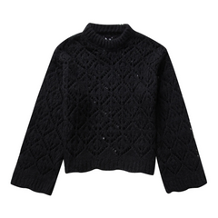 Diamond Pointelle Knitted Sweater