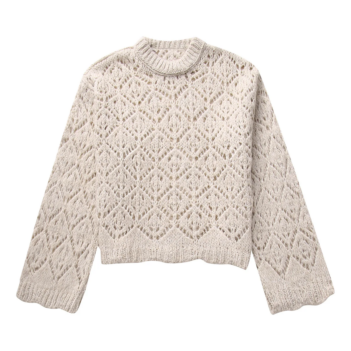 Diamond Pointelle Knitted Sweater