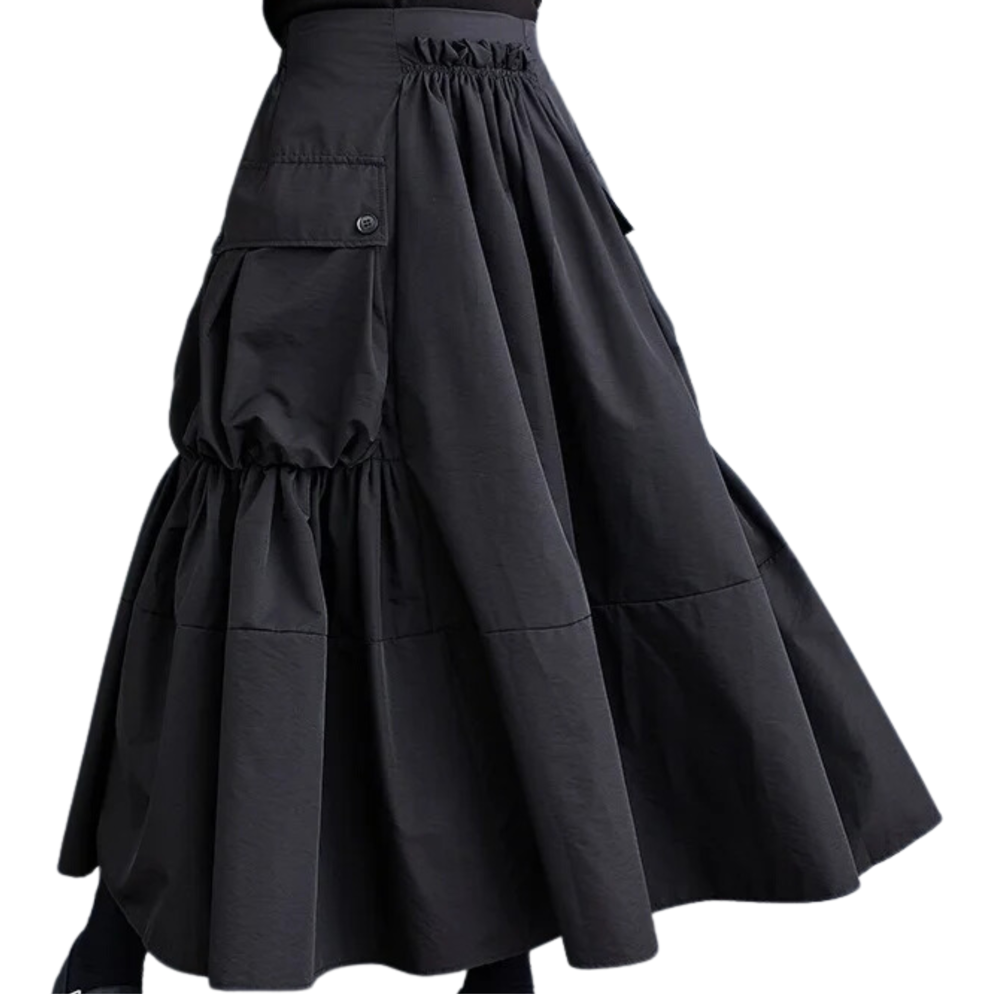 A-line Pleated Big Pocket Skirt