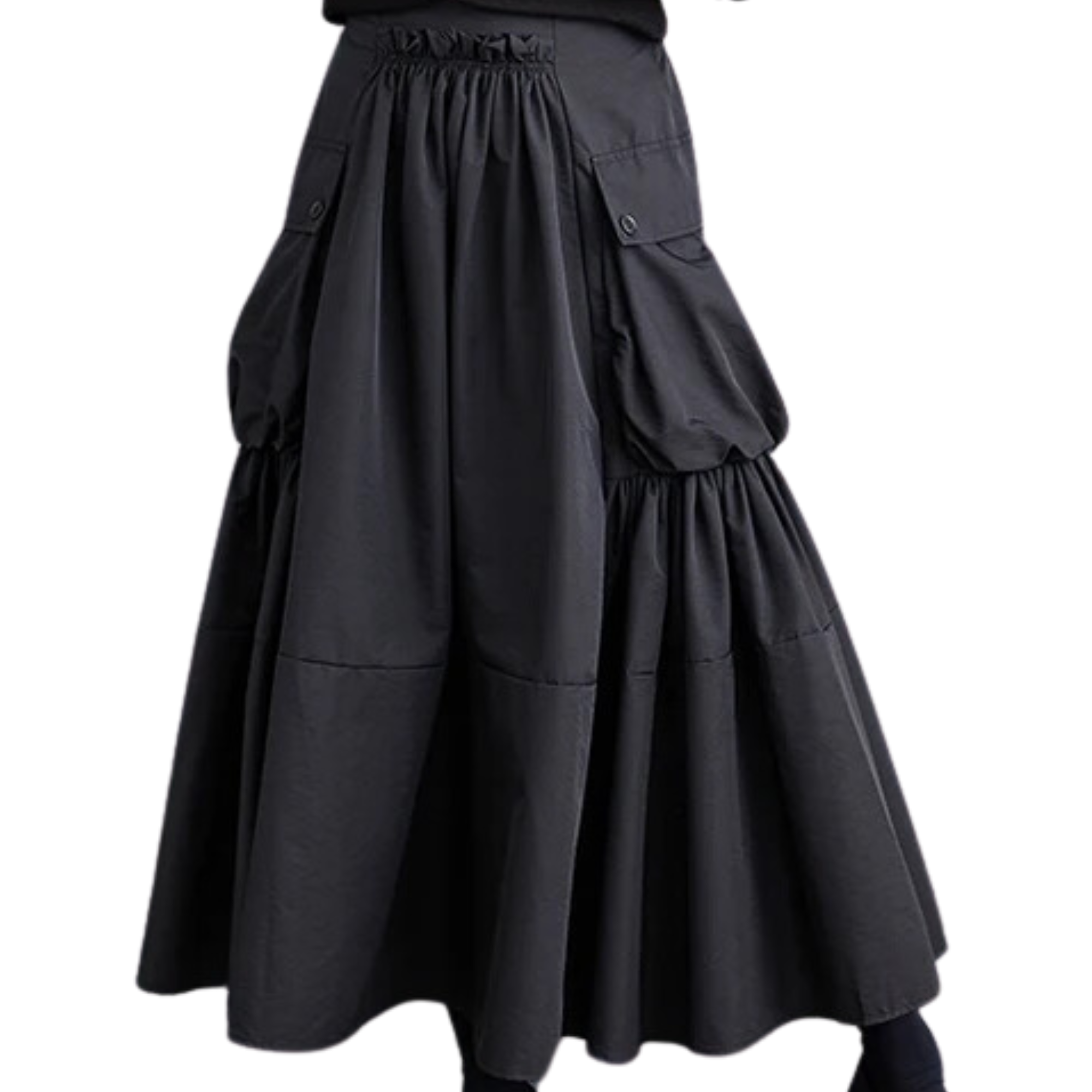 A-line Pleated Big Pocket Skirt