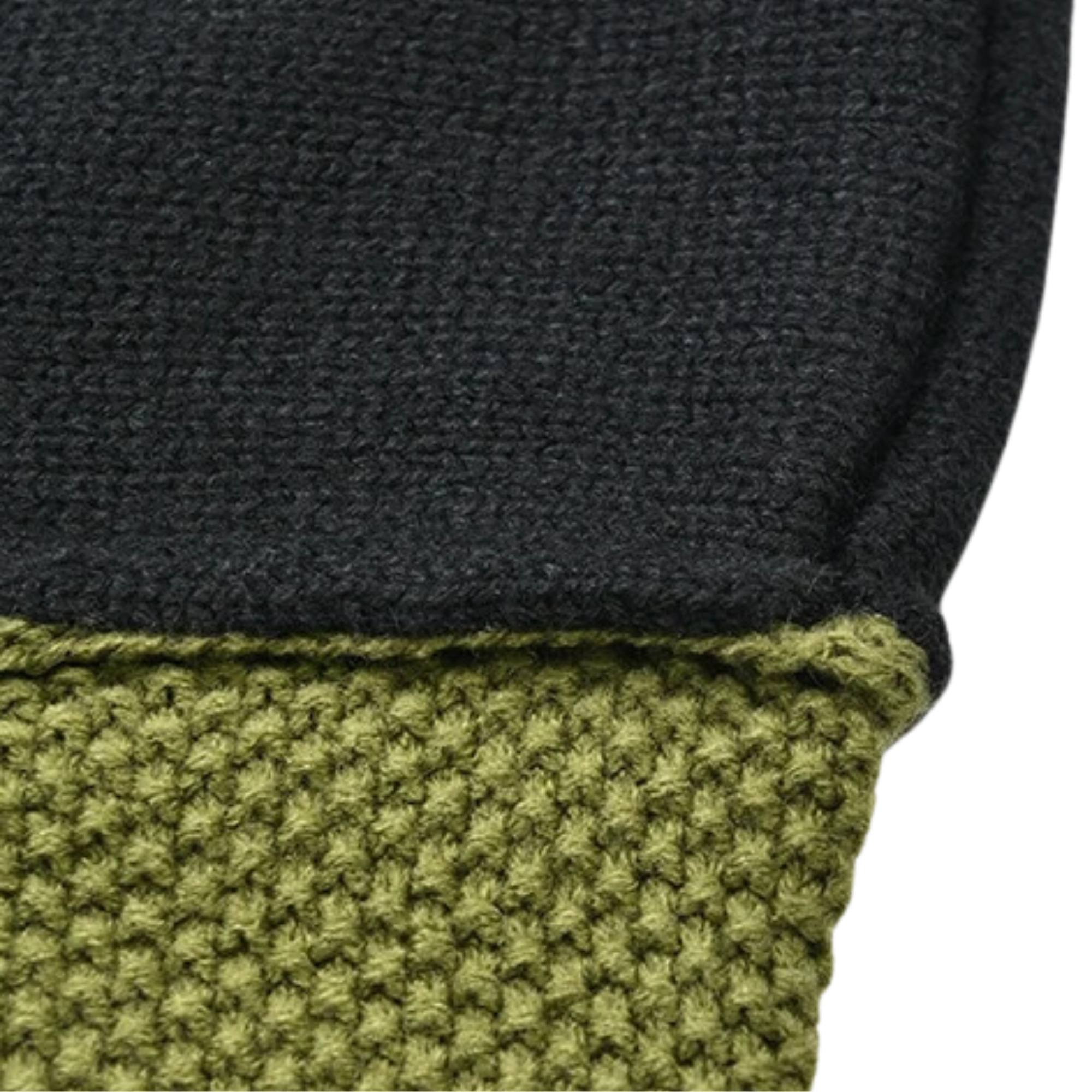 Colorblock Knitted Green Pullover Sweater