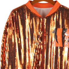 Orange Sequined Letter B Jacket