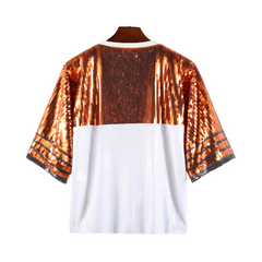 Sequined Longhorn Colorblock Jersey