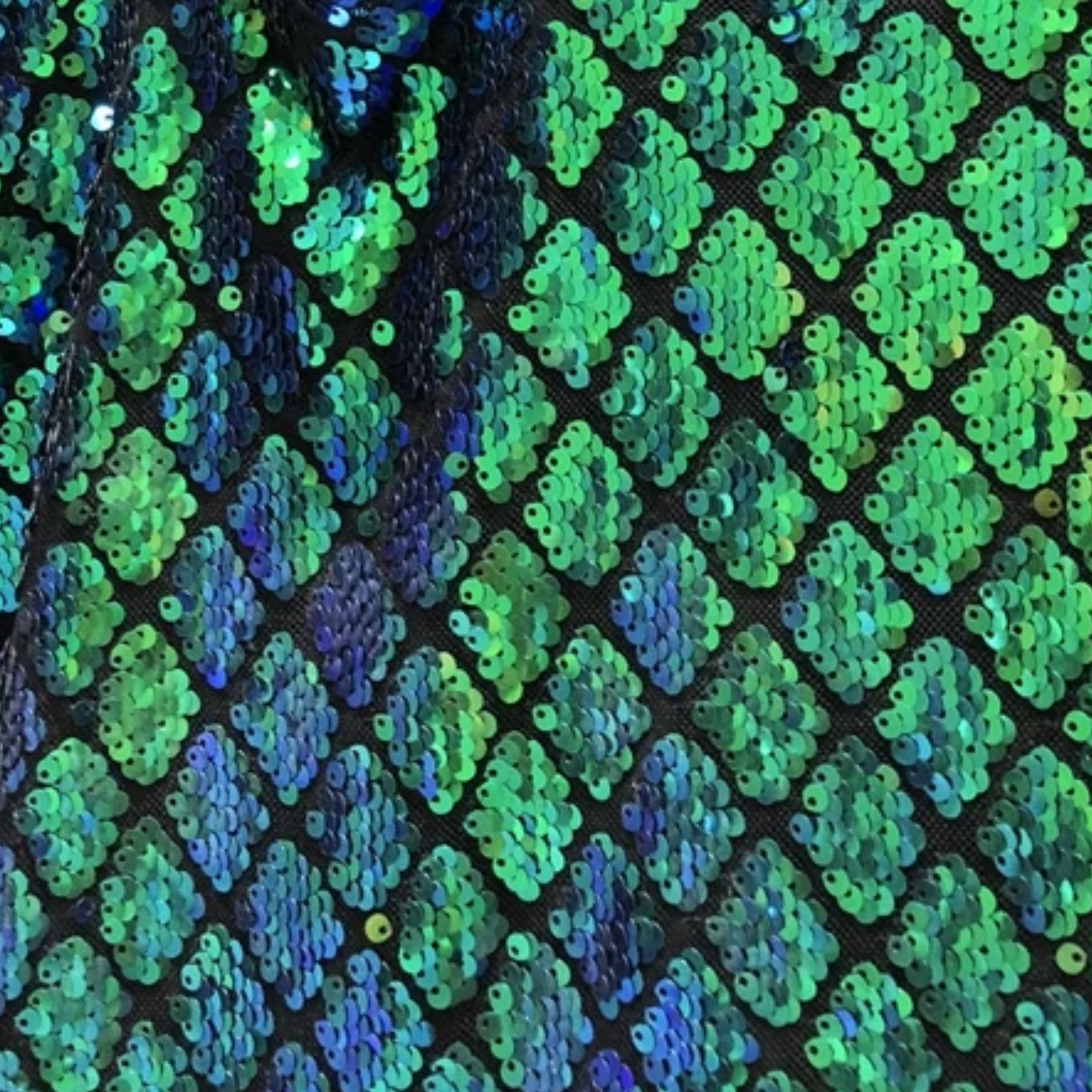 Green Sequined Chain Strap Dress