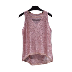 Sequined Hollow-Out Tank Top