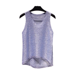 Sequined Hollow-Out Tank Top