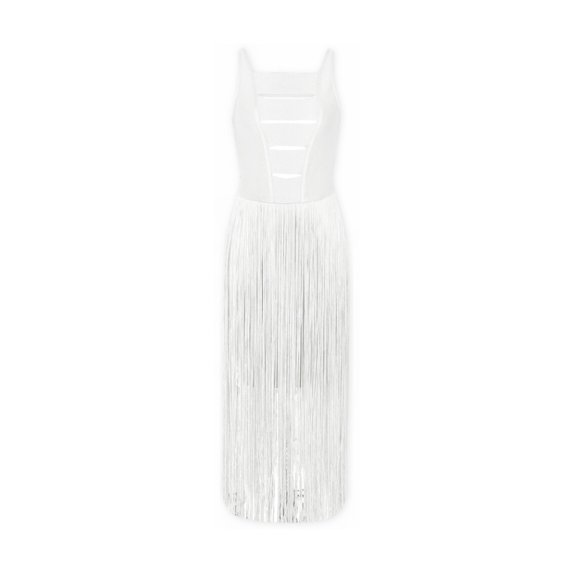 Hollowed-Out Tassel Mid-Back Dress