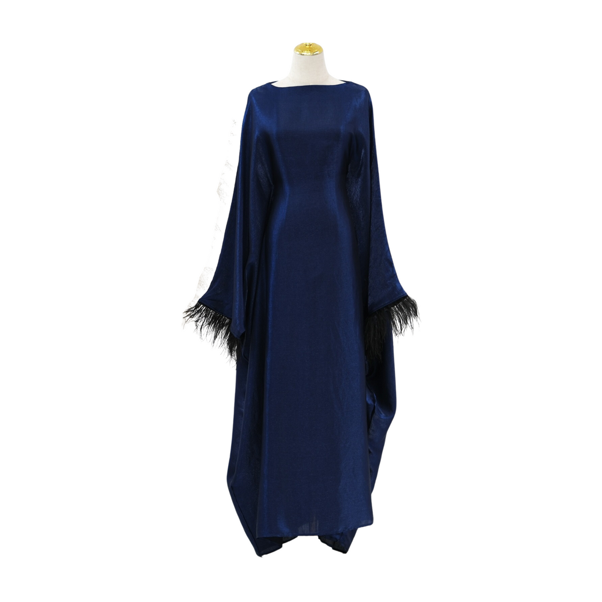 Abaya Faux-Fur Sleeves Dress