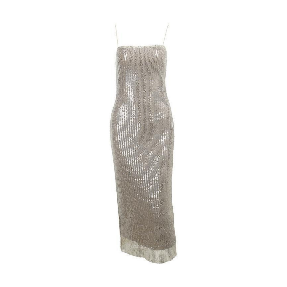 Apricot Sequined Knitted Backless Dress