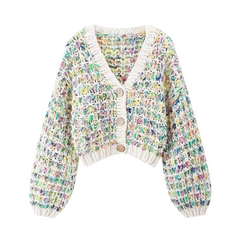 Multicolor Chunky Knitted Cardigan