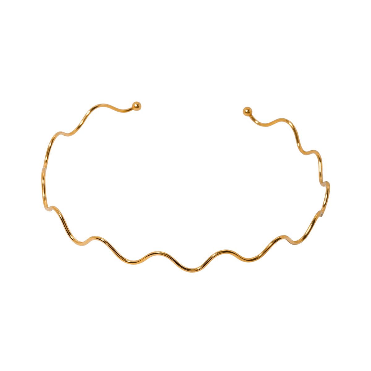 Waves Gold Plated Choker Necklace