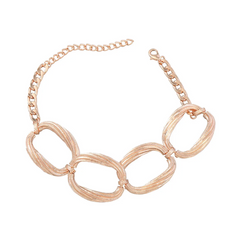 Textured Linked Rings Choker