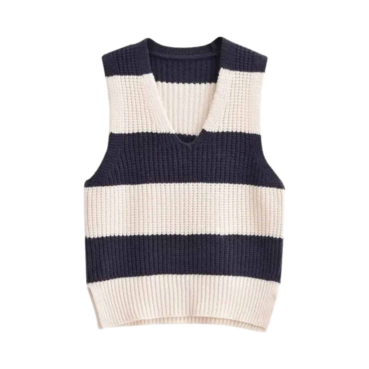 Stripes Cropped Knitted Vest