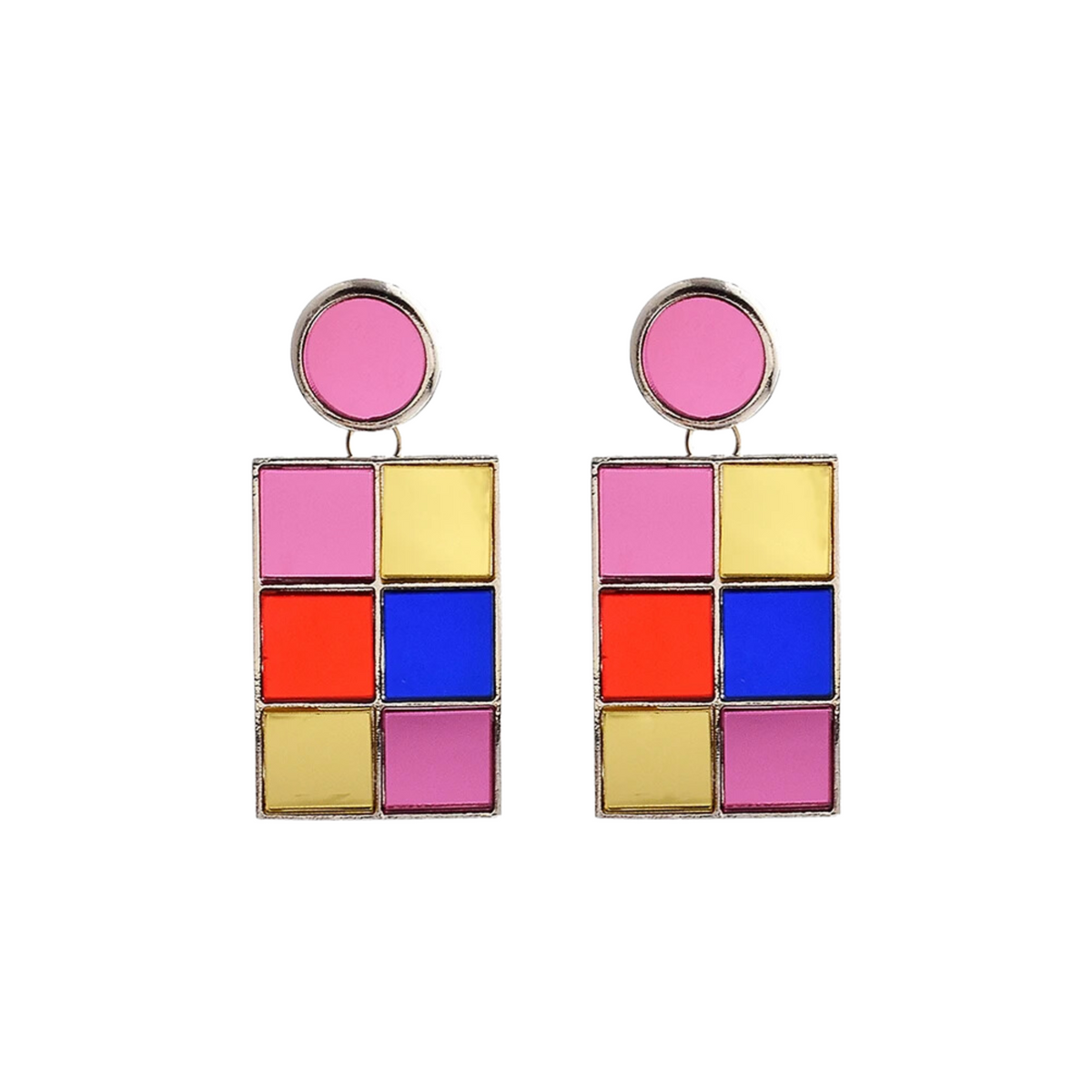 Color Palette Glass Dangling Earrings