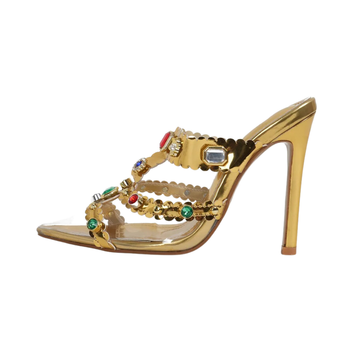 Gem Studded Transparent High Stiletto