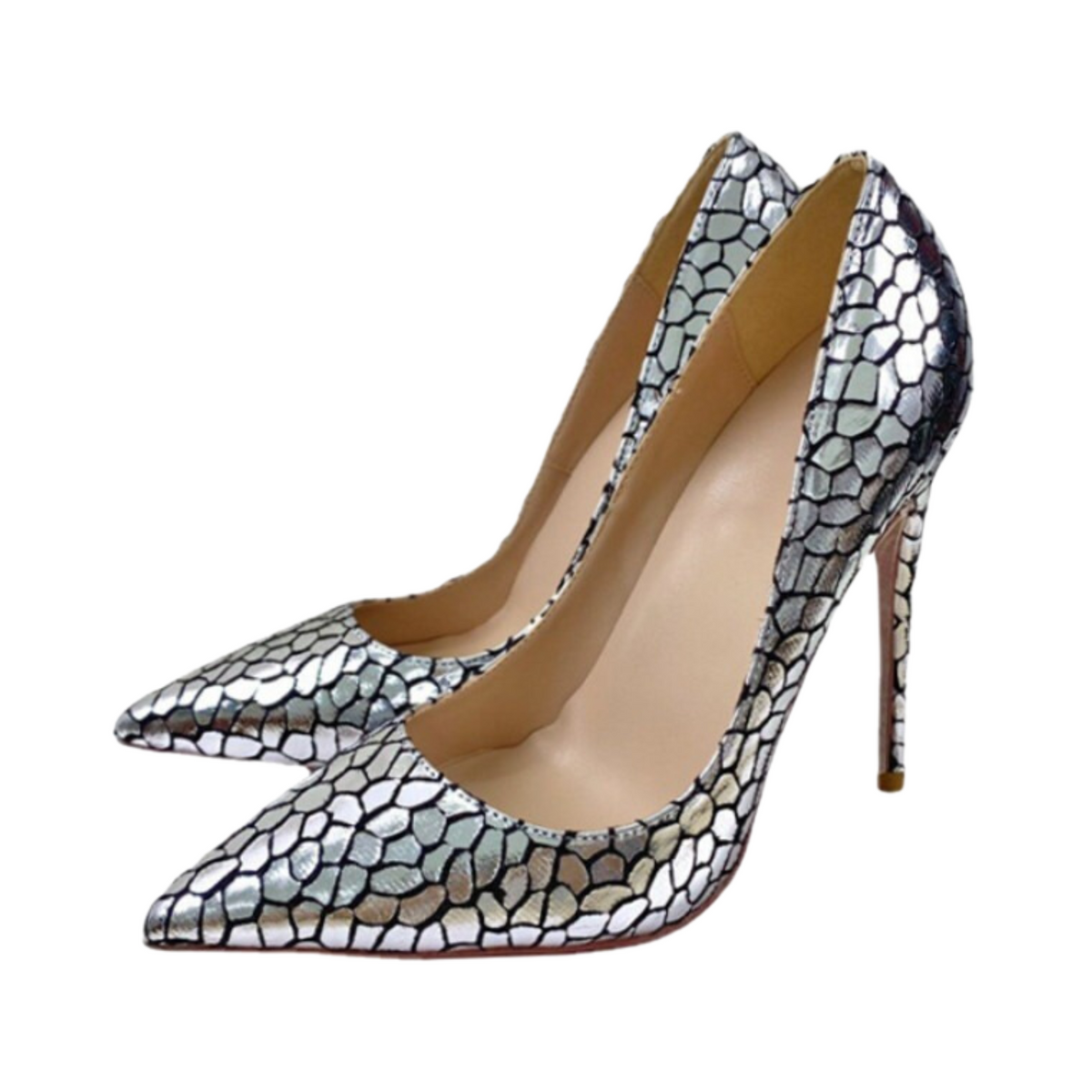 Stone Pattern Pointed Toes Stilettos