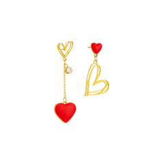 Heart Cascade Dangling Earrings